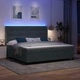 Легло с LED осветление, матрак и топер Тъмно сиво 200x200 см Кадифе
