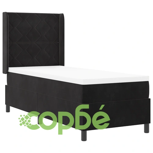 Легло с матрак и LED осветление 80x200 см - Черно кадифе ➤ топ цена ➤ sorbe.bg