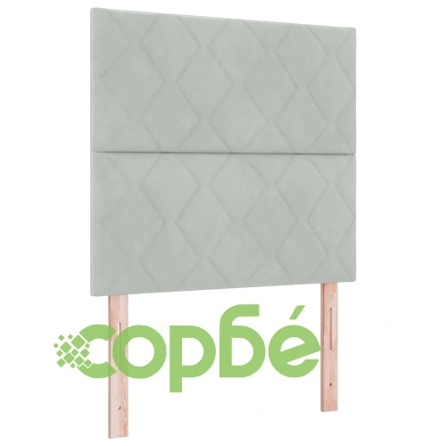 Легло с LED осветление, бокс пружина и матрак светлосиво велур 100x200 см ➤ топ цена ➤ sorbe.bg