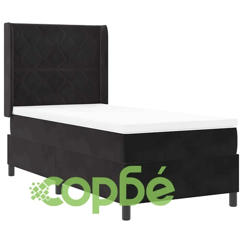 Легло с LED осветление и матрак черно кадифе 100x200 см ➤ топ цена ➤ sorbe.bg