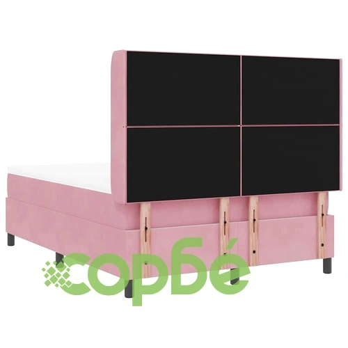 Легло с LED осветление, матрак и топер 140x190 см розово кадифе ➤ топ цена ➤ sorbe.bg