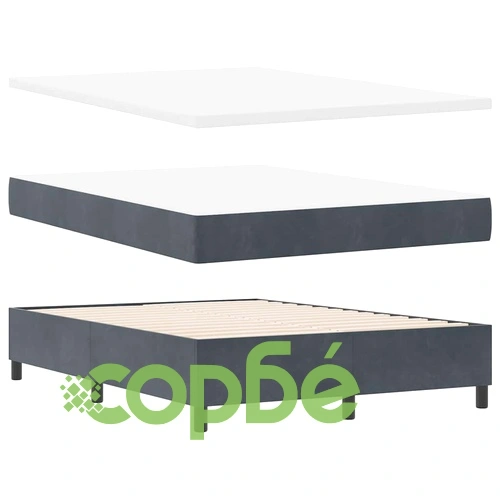 Легло с матрак и LED осветление тъмносиво 140x200 см кадифе ➤ топ цена ➤ sorbe.bg