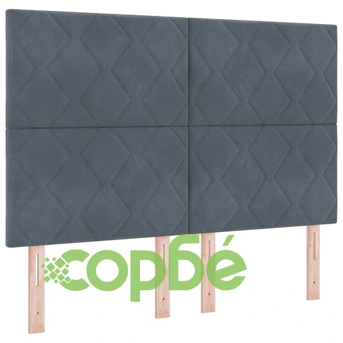 Легло с матрак и LED осветление тъмносиво 140x200 см кадифе ➤ топ цена ➤ sorbe.bg