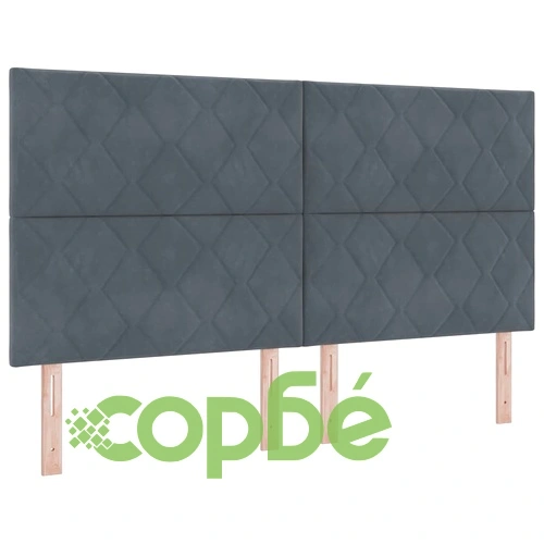 Кадифено легло с матрак и LED осветление 180x200 см тъмносиво ➤ топ цена ➤ sorbe.bg