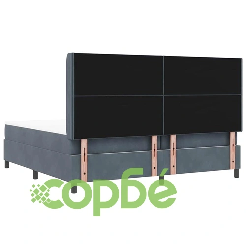 Легло с LED осветление и матрак 200x200 см тъмносиво кадифе ➤ топ цена ➤ sorbe.bg