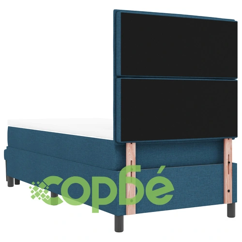 Легло с пружина, матрак и пейка, синьо, 80x200 см, текстилна тапицерия ➤ топ цена ➤ sorbe.bg