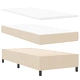 Легло с пружини 100x200 см с матрак и пейка - Кремав цвят, Тъкан материал