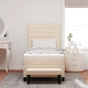 Легло с пружини 100x200 см с матрак и пейка - Кремав цвят, Тъкан материал