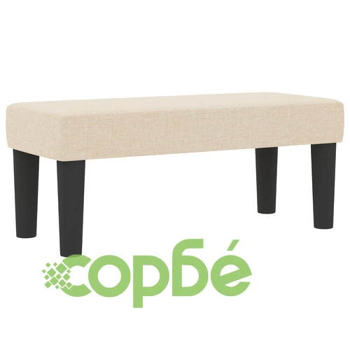 Легло с пружини 100x200 см с матрак и пейка - Кремав цвят, Тъкан материал ➤ топ цена ➤ sorbe.bg