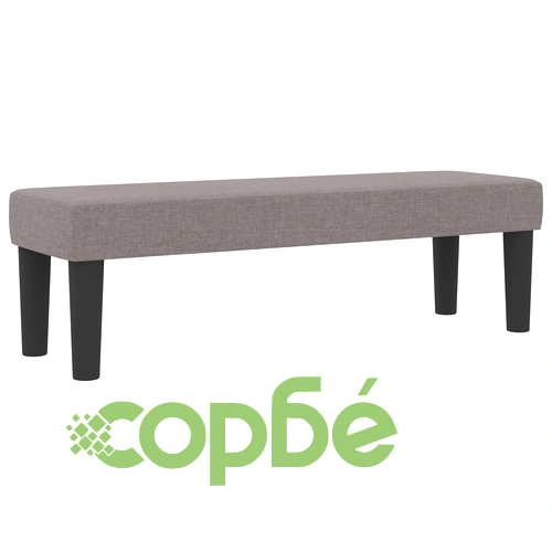 Сиво легло с пружини, матрак и скамейка 120x190 см от тъкан с дървени крака ➤ топ цена ➤ sorbe.bg