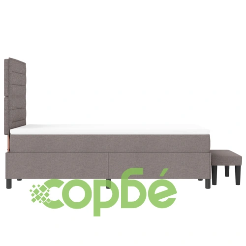 Комфортно легло с пружинен матрак и пейка 120x200 см в цвят taupe, тапицирано с качествена тъкан ➤ топ цена ➤ sorbe.bg