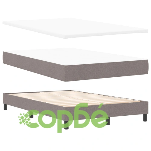 Комфортно легло с пружинен матрак и пейка 120x200 см в цвят taupe, тапицирано с качествена тъкан ➤ топ цена ➤ sorbe.bg