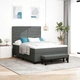 Комплект легло с пружинен матрак и пейка 140x190 см, тъмно сив, текстилна тапицерия