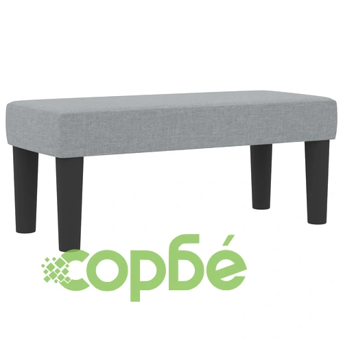 Кутия матрак с матрак и пейка 90x190 см от сива тъкан с дървени крака ➤ топ цена ➤ sorbe.bg