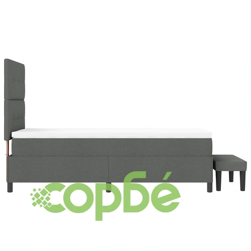 Легло с пружини 90x190 см с матрак и пейка, тъмносива тъкан ➤ топ цена ➤ sorbe.bg