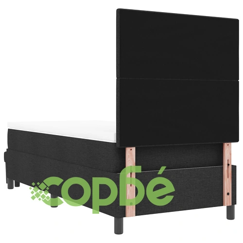 Легло с пружини от черна тъкан с матрак и пейка 90x190 см ➤ топ цена ➤ sorbe.bg