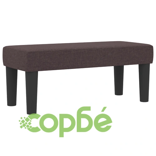 Легло с пружинна основа, матрак и пейка 90x190 см, тъмнокафява тъкан ➤ топ цена ➤ sorbe.bg