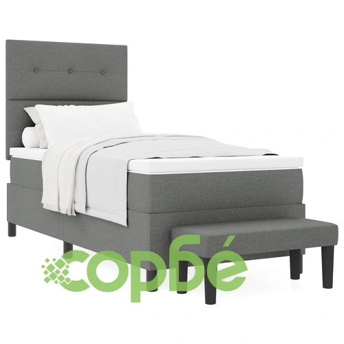 Комплект Легло с Матрак 100 x 200 см от Естествено Дърво в Сиво с Пейка ➤ топ цена ➤ sorbe.bg