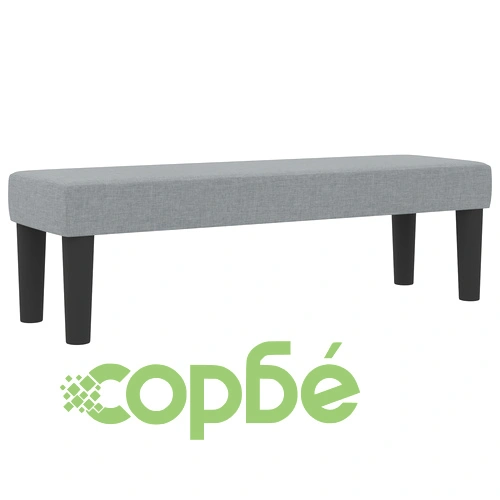 Легло с подматрачна рамка, матрак и пейка 120x200 см - светло сиво, тъкан ➤ топ цена ➤ sorbe.bg