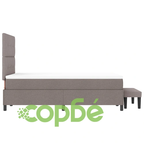 Легло с пружини, матрак и пейка в цвят taupe 120x200 см ➤ топ цена ➤ sorbe.bg