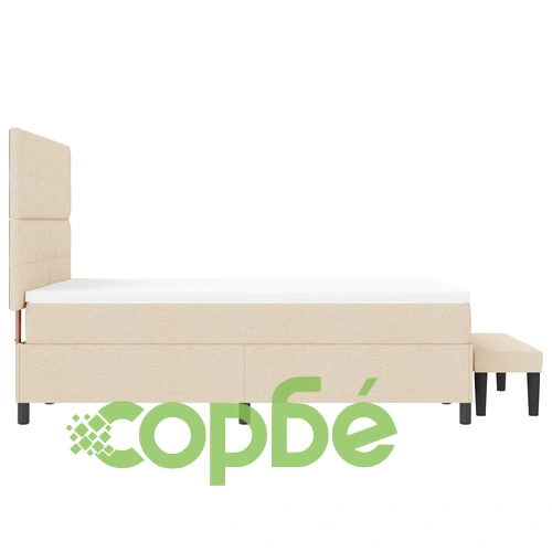 Луксозна леглова рамка с матрак 140 x 200 см - Комплект от 2 части, Бежов Тъкан ➤ топ цена ➤ sorbe.bg