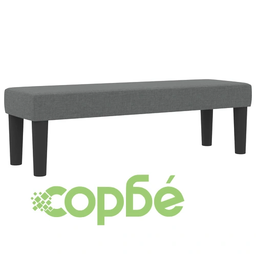 Легло с пружини, матрак и пейка 120x190 см - тъмносиво, текстилна тапицерия ➤ топ цена ➤ sorbe.bg