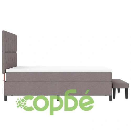 Пружинно легло с матрак и пейка от тъкан материал в цвят Taupe 140x190 см ➤ топ цена ➤ sorbe.bg