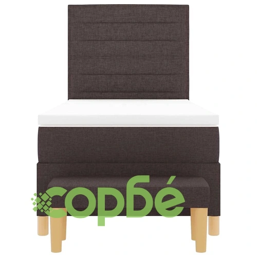 Легло с пружинирана основа и матрак тъмнокафяво 90x190 см текстил ➤ топ цена ➤ sorbe.bg