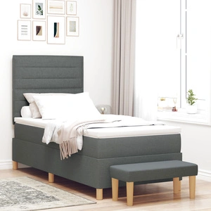 Рамка за легло с матрак 90 x 200 см - Комплект от 2 части, Тъмносив Плат