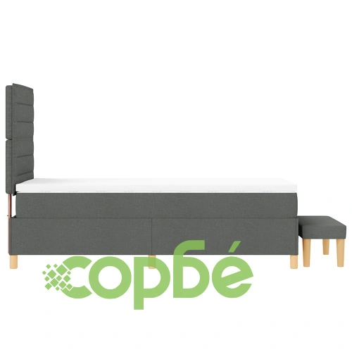 Рамка за легло с матрак 90 x 200 см - Комплект от 2 части, Тъмносив Плат ➤ топ цена ➤ sorbe.bg