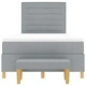 Легло с пружини, матрак и пейка от текстил - светлосиво 120x190 см