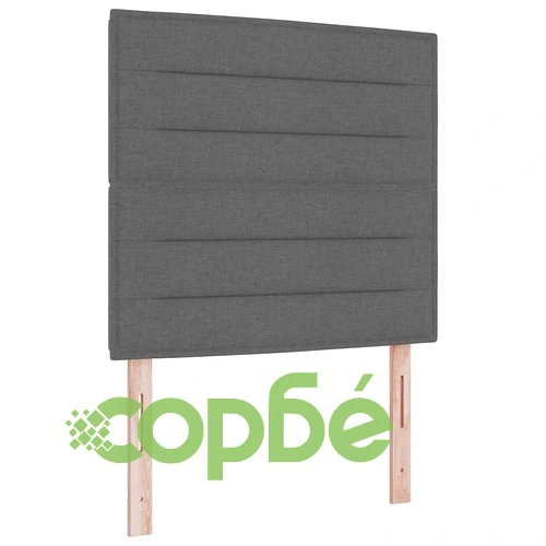 Легло с пружинирана основа, матрак и пейка тъмно сиво 120x190 см текстил ➤ топ цена ➤ sorbe.bg