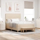 Box Spring легло с матрак и пейка 140x200 см от тъкан в кремов цвят