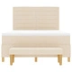 Box Spring легло с матрак и пейка 140x200 см от тъкан в кремов цвят