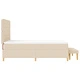 Box Spring легло с матрак и пейка 140x200 см от тъкан в кремов цвят