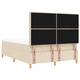 Box Spring легло с матрак и пейка 140x200 см от тъкан в кремов цвят