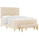 Box Spring легло с матрак и пейка 140x200 см от тъкан в кремов цвят