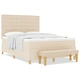 Box Spring легло с матрак и пейка 140x200 см от тъкан в кремов цвят