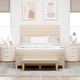 Box Spring легло с матрак и пейка 140x200 см от тъкан в кремов цвят