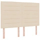 Box Spring легло с матрак и пейка 140x200 см от тъкан в кремов цвят