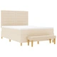 Box Spring легло с матрак и пейка 140x200 см от тъкан в кремов цвят