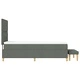 Легло с пружинирана основа, матрак и пейка тъмносиво 80x200 см текстил