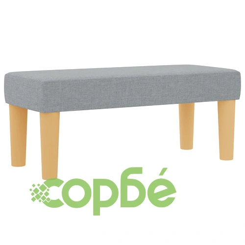 Легло с пружина, матрак и пейка 90x190 см - Светлосиво, Текстил ➤ топ цена ➤ sorbe.bg