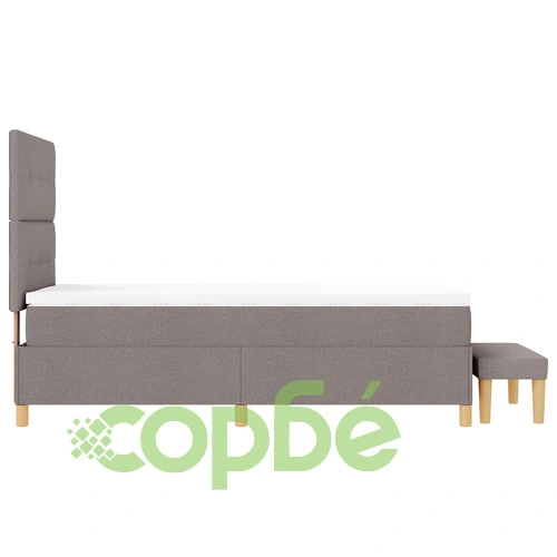 Кушетка с матрак и пейка от полиестерен плат, таупе, 90x190 см ➤ топ цена ➤ sorbe.bg