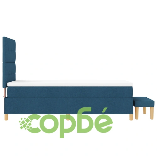 Легло с пружини с матрак и пейка 100x200 см Синьо Текстил ➤ топ цена ➤ sorbe.bg