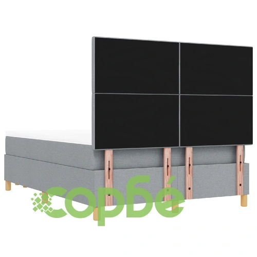 Легло с матрак и пейка от текстил, светлосиво, 140x200 см ➤ топ цена ➤ sorbe.bg