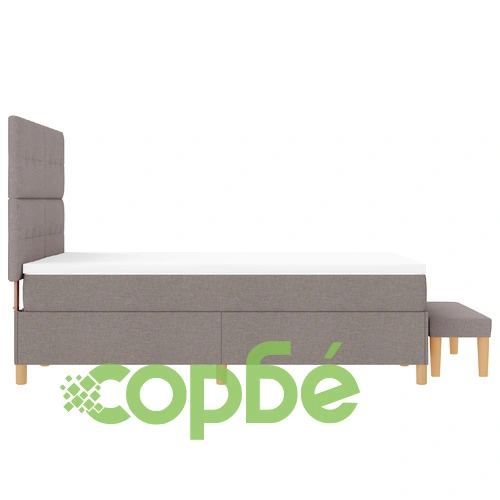 Легло с матрак и пейка 140x200 см от текстил в цвят таупе ➤ топ цена ➤ sorbe.bg