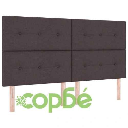 Легло с пружини, матрак и пейка 180x200 см - Тъмен кафяв, Текстил ➤ топ цена ➤ sorbe.bg