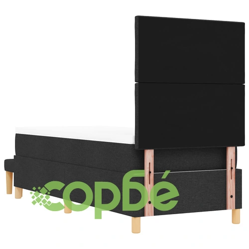 Черно легло с матрак и пейка 80x200 см от дърво и текстил ➤ топ цена ➤ sorbe.bg
