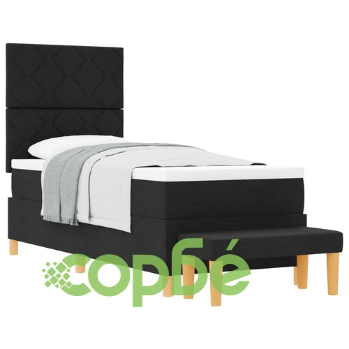 Черно легло с матрак и пейка 80x200 см от дърво и текстил ➤ топ цена ➤ sorbe.bg